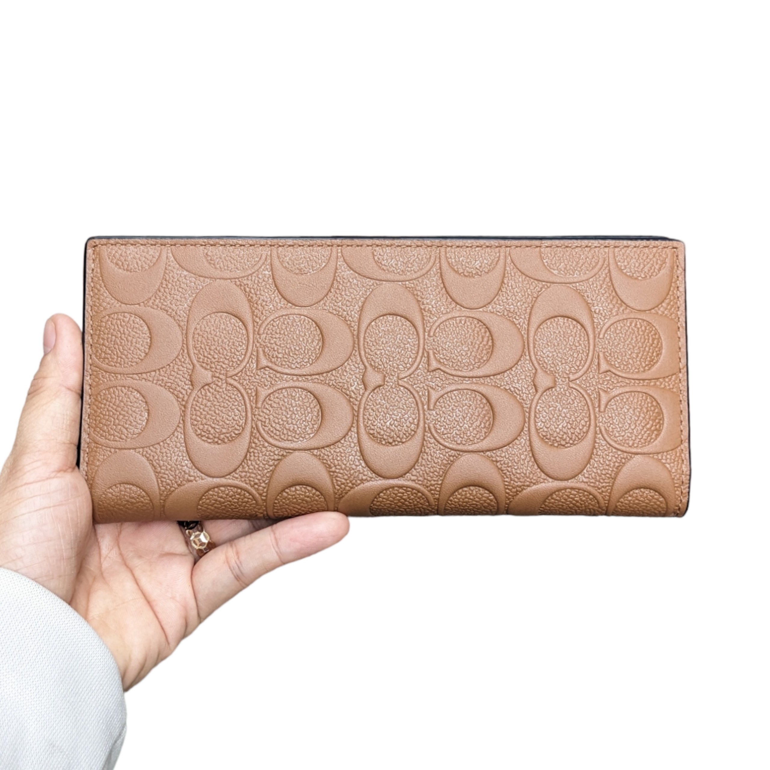 Ví Coach Nam Signature Breast Pocket Wallet nâu bò