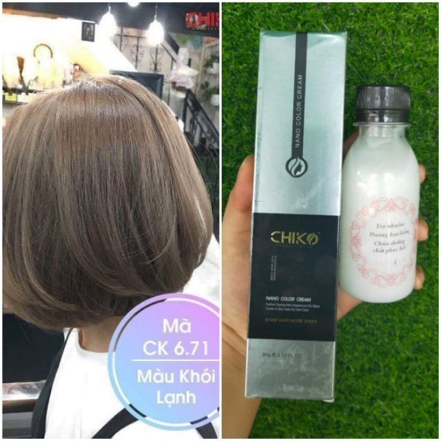 kem nhuộm tóc màu nâu khói lạnh (kèm oxi và găng tay)