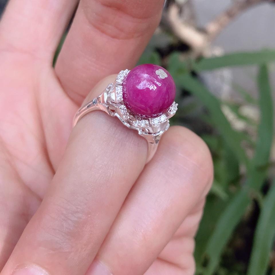 Nhẫn đá Ruby 10mm