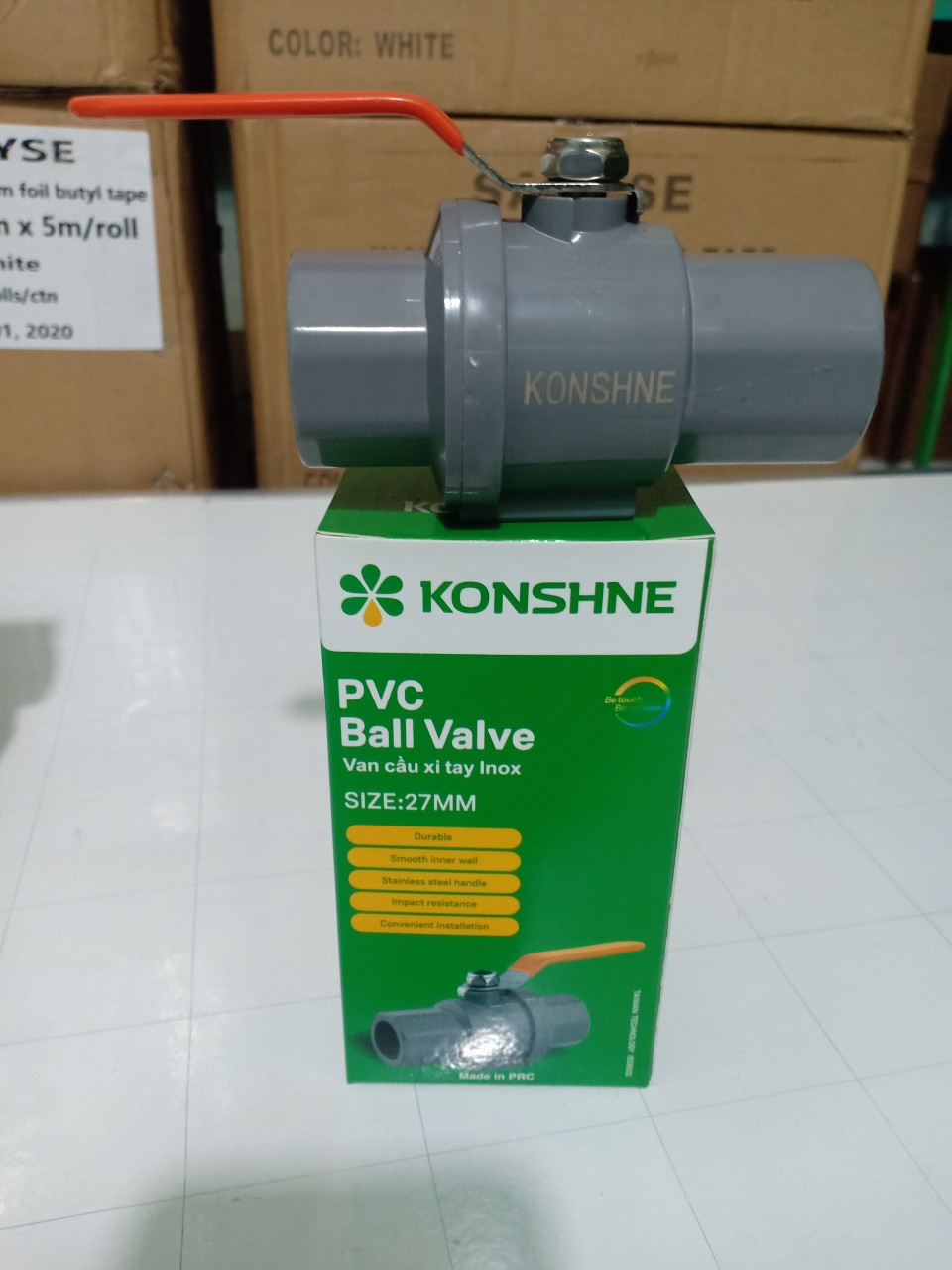 Van khóa nước tay gạt inox 21mm
