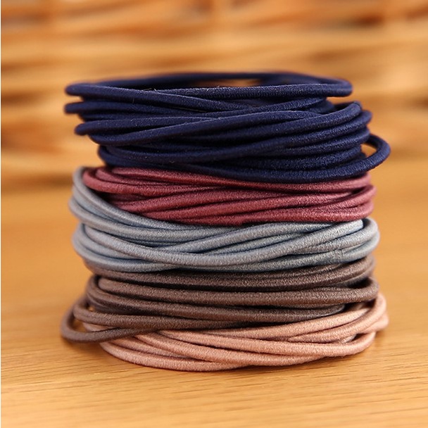 Dây buộc tóc, dây cột tóc phong cách Hàn Quốc túi zip 100 cái