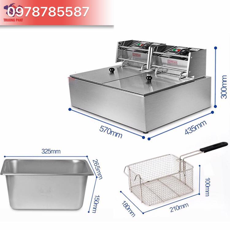 Bếp chiên nhúng điện đôi 2 hoc