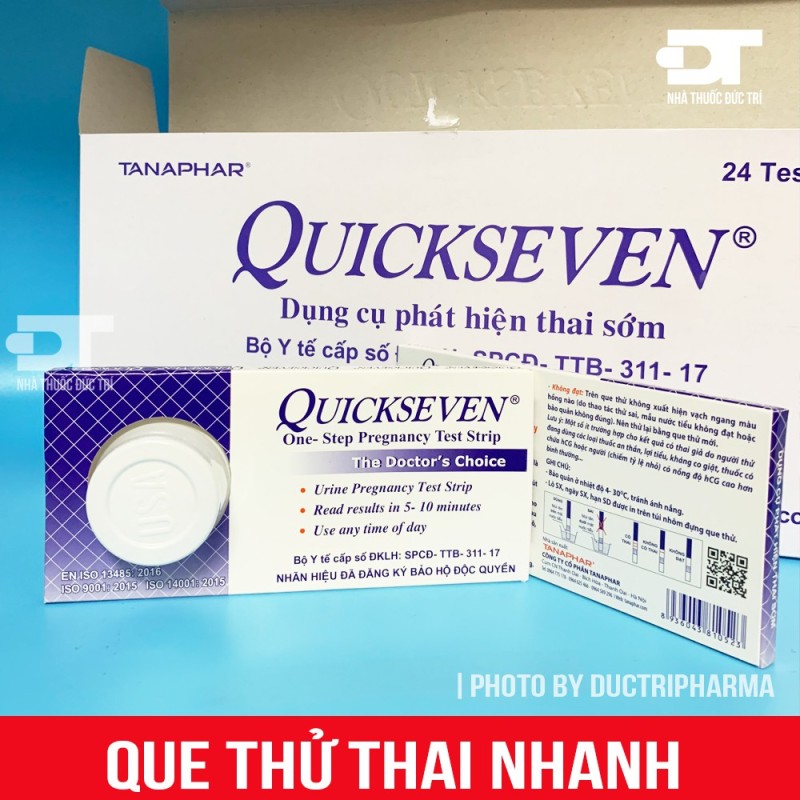 Que thử thai nhanh quickseven- dụng cụ phát hiện thai sớm (hộp 1 que), cam kết hàng đúng mô tả, chất lượng đảm bảo an toàn đến sức khỏe người sử dụng