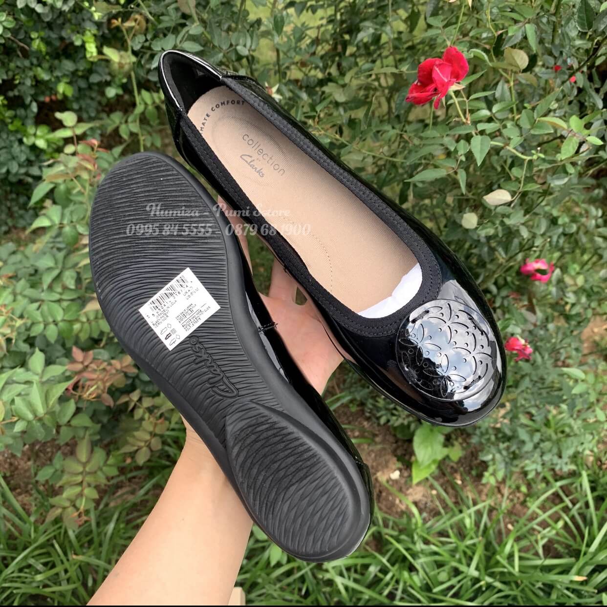 Giày Clarks Gracelin Lola Đen da bóng