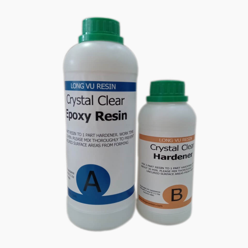 Keo Epoxy đổ mặt bàn, Nhựa epoxy trong suốt đổ khuôn silicone, Epoxy resin làm handmade - Bộ 1kg - LRAB 312