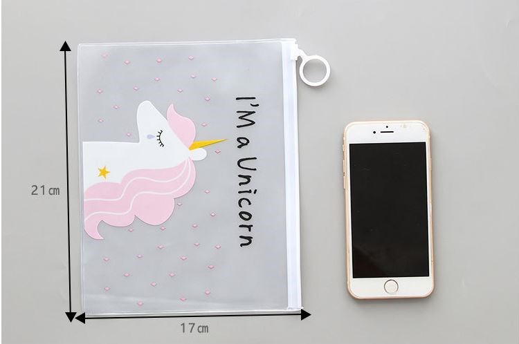 [HCM]Túi Đựng Bút viết Zip Unicorn - Nhắm mắt