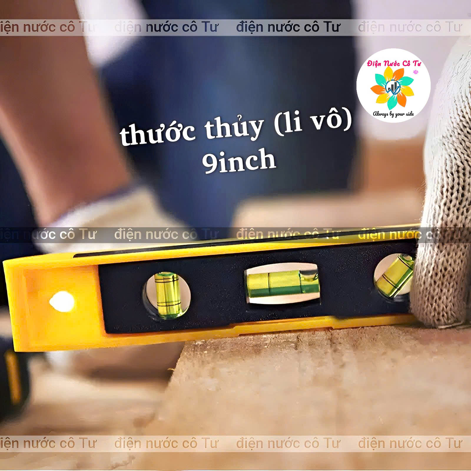 Thước thủy nhựa 9inch có nam châm hít LS