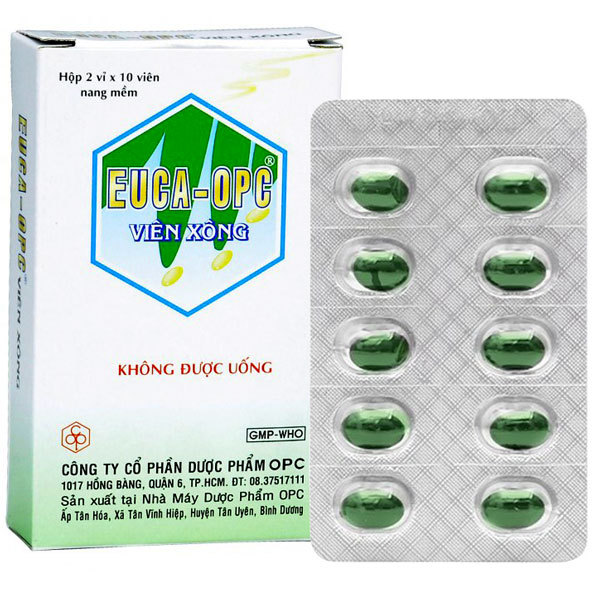Euca-OPC Viên Xông - Dùng sát trùng mũi họng, xông khi cảm mạo (20 viên)