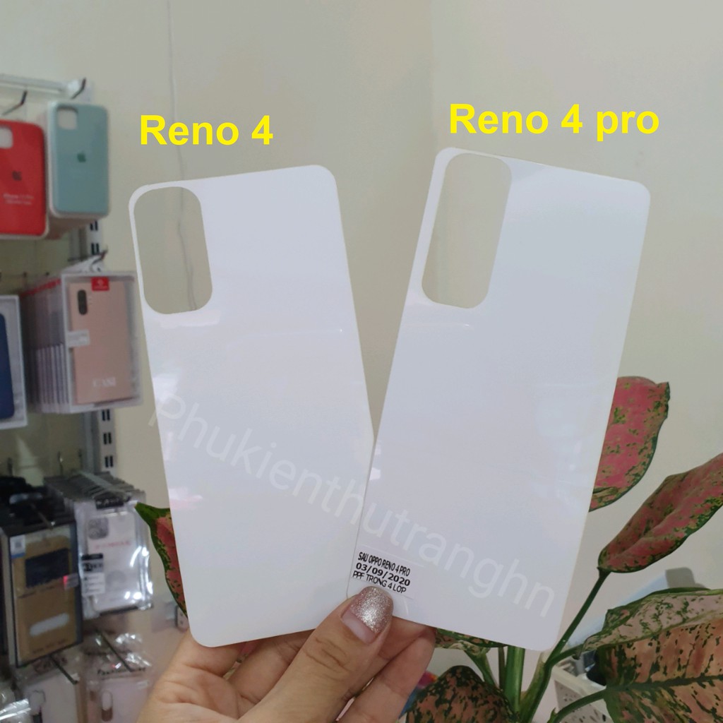 OPPO Reno 4 / Reno 4 pro_ Miếng dán PPF 4 lớp mặt sau trong suốt siêu dính ánh 7 màu