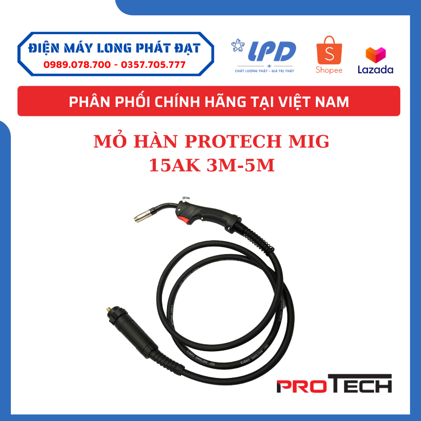 Dây hàn mig 15ak con sói chất lượng cao dùng cho máy hàn mig đến 300a dài 3m - 5m