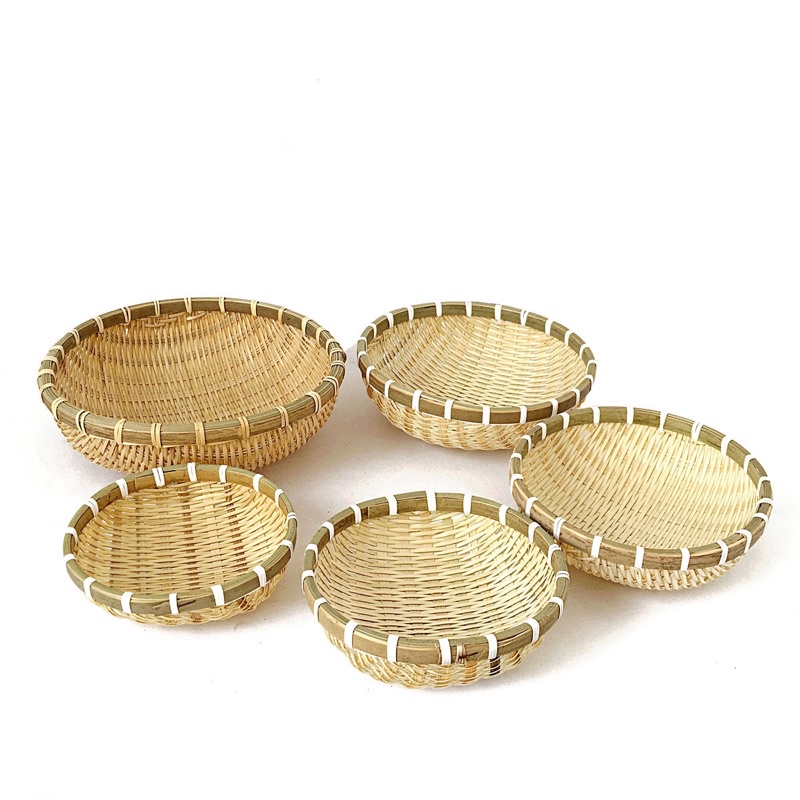 Bộ 5 rá tre size 13cm, 16cm. 18cm, 20cm, 22cm