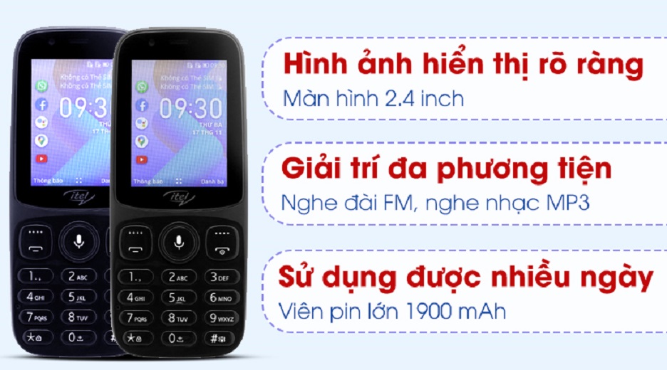 Điện thoại ITEL it9200 (thu phát wifi,vô mạng,faccebook,youtube..