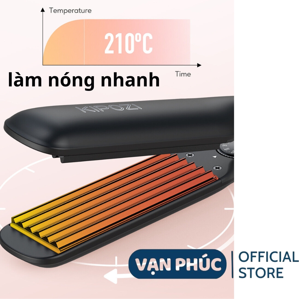 Máy dập xù tóc bản to KIPOZI 240, máy dập phồng chân tóc, máy bấm tóc dập xù giữ nếp tóc lâu, máy gơn sóng xoăn giúp tạo kiểu nhanh chóng giúp tóc không bị hư tổn bảo hành 12 tháng