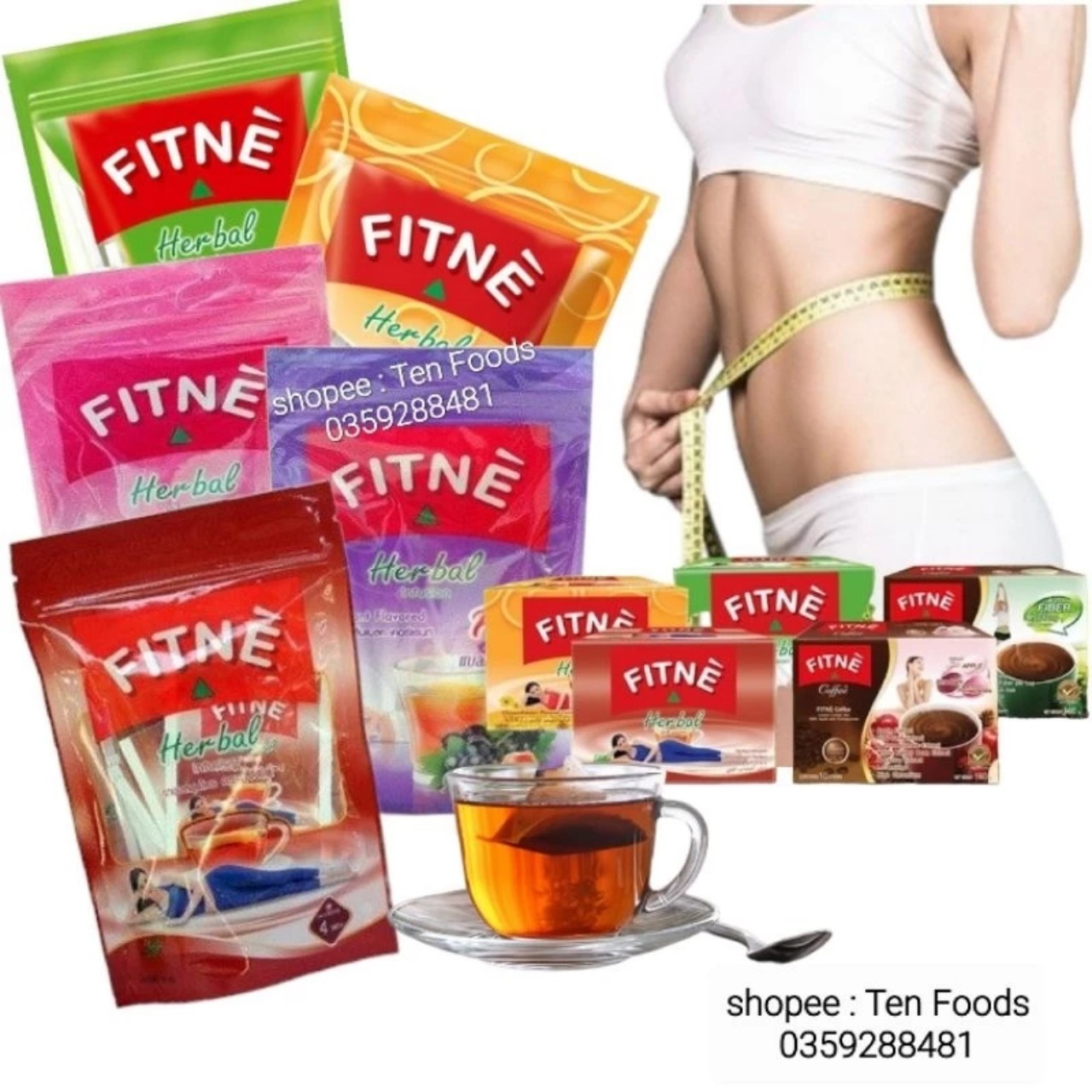 (Nội Địa Thái) Trà Fitne Herbal túi lọc Giảm Mỡ Thái Lan