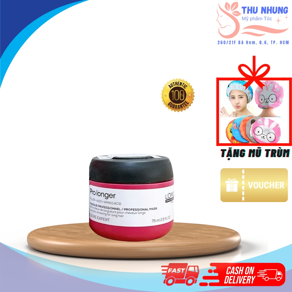 [Tặng mũ trùm]BỘ GỘI Ủ L'OREAL PRO LONGER AMINO ACID CHẮC KHOẺ GIẢM ĐỨT GÃY TÓC