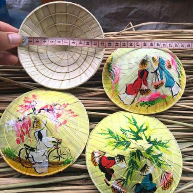 Nón lá vẽ mini 12cm