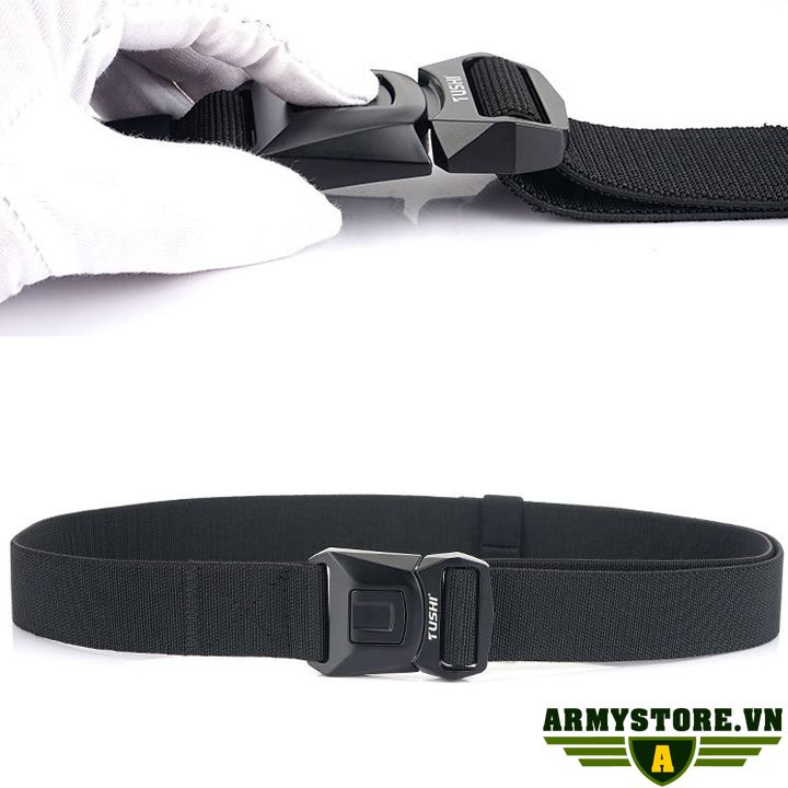 [HCM]Dây thắt lưng lính - Dây nịt vải bố ARM-1076 (Đen)
