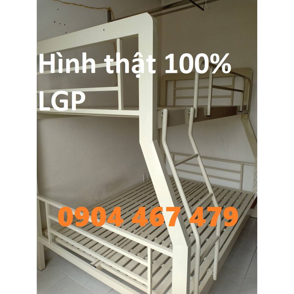 [HCM]Giường 2 Tầng Hộp - Giường Sắt Cao Cấp Màu Kem Giá Rẻ - Nhiều Kích Thước