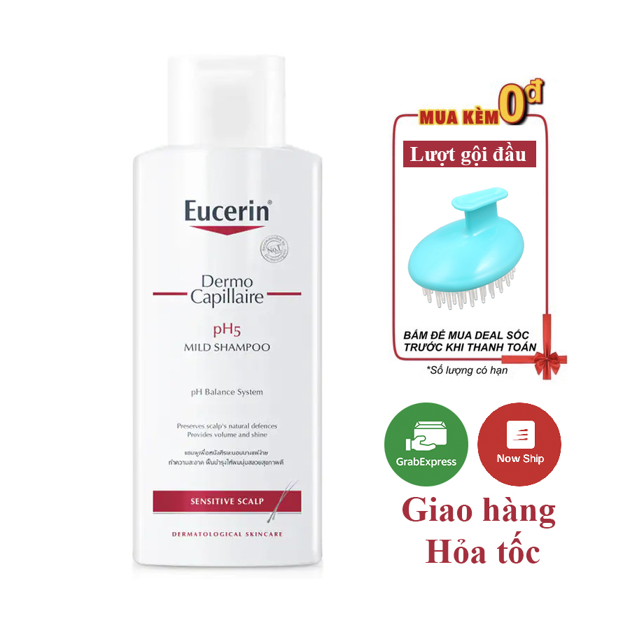 (Quà) Dầu gội Eucerin pH5 Mild Shampoo 250ml - dành cho da đầu nhạy cảm