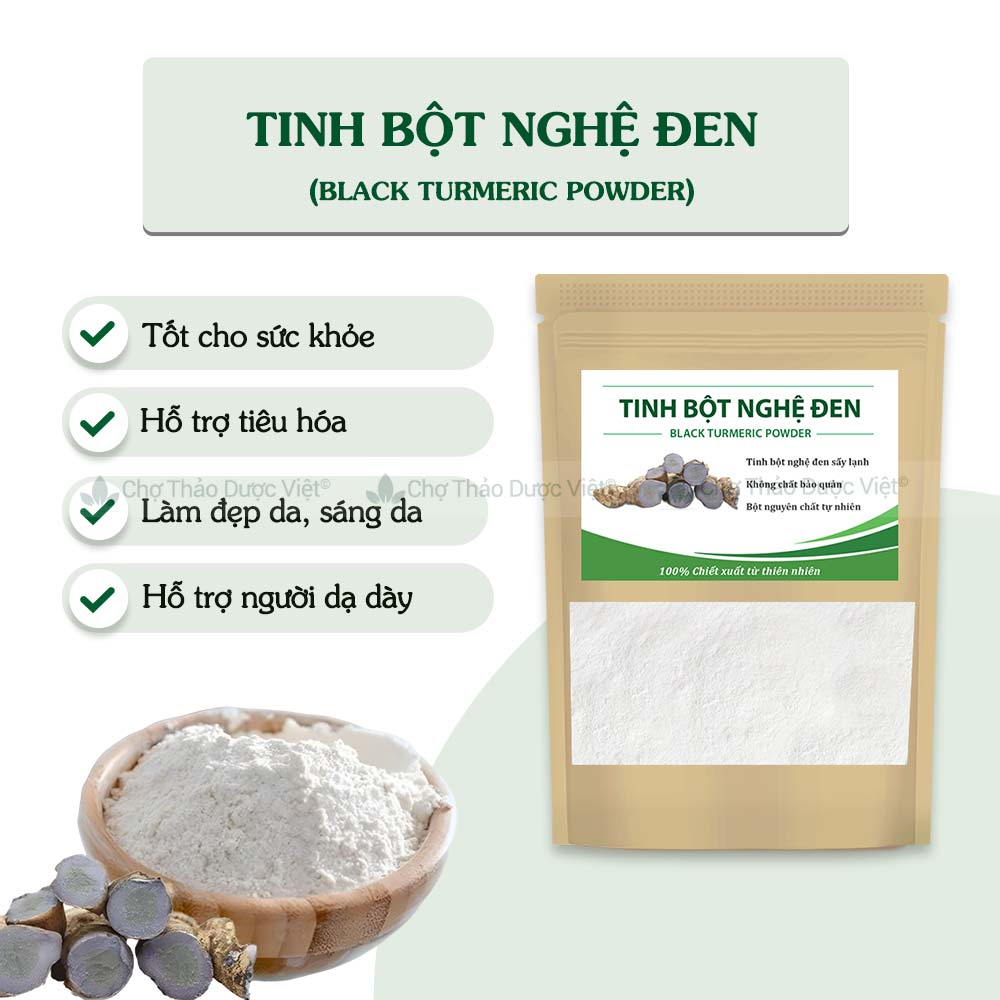 1Kg Tinh Bột Nghệ Đen Nguyên Chất Nhà Làm