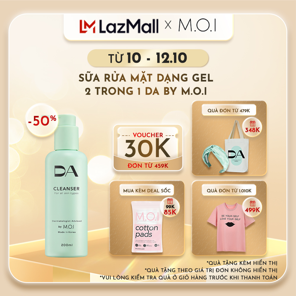 Sữa rửa mặt DA BY M.O.I dạng Gel 2 trong 1 200ml