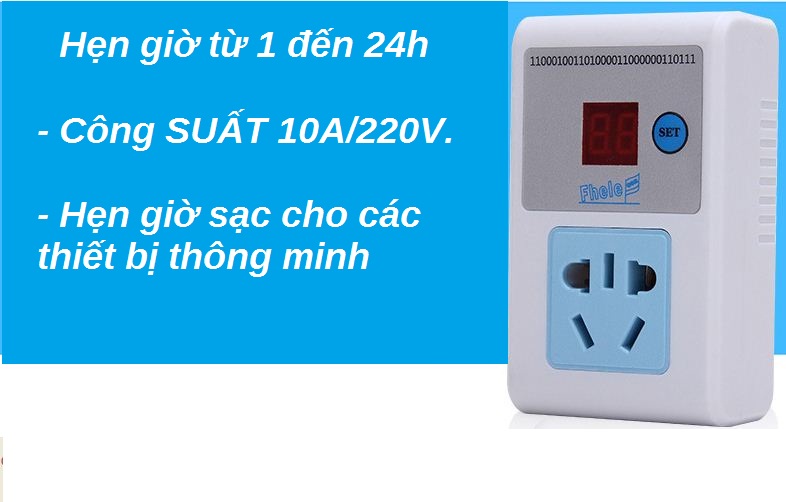 Ổ cắm hẹn giờ 1-24h (Trắng)