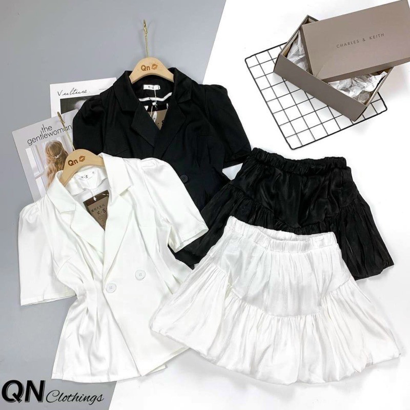 Set Vest Đùi Mix Chân Váy Cá Tính