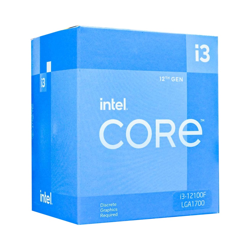 Bộ vi xử lý intel core i3 12100f - bảo hành 36 tháng full box