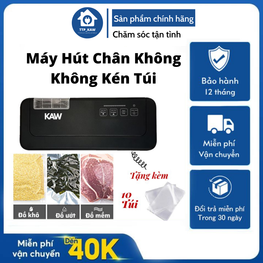 Máy hút chân không thực phẩm không kén túi, Máy ép chân không P290 hút khô và hút ướt thực phẩm dễ dàng 10 nấc hàn túi, lực hút mạnh mẽ với công suất 220W hàn miệng túi độc lập hàng chính hãng Tại May Shop SG.