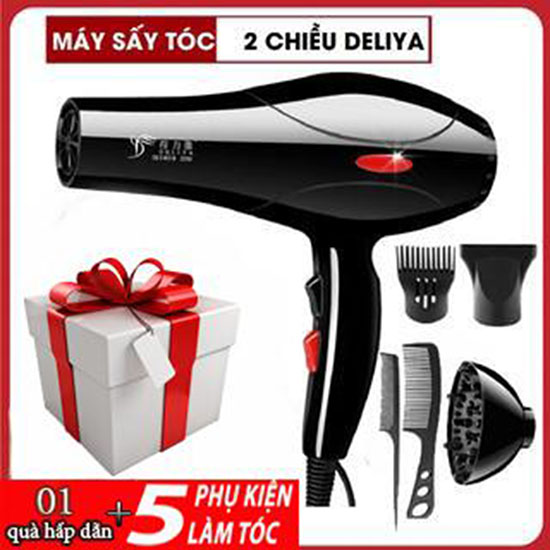 [QUÀ TẶNG  - GIÁ SỈ] Máy Sấy Tóc Deliya Công Suất 2200W 3 Chiều Nóng, Vừa, Mát Với 2 Mức Nhiệt Độ - Hàng Cao Cấp Chính Hãng Kiểu Dáng Sang Trọng Mẫu Mã Hàn Quốc - Bảo Hành 12 Tháng Bởi Nhà Bán Hàng Shop CHEERY