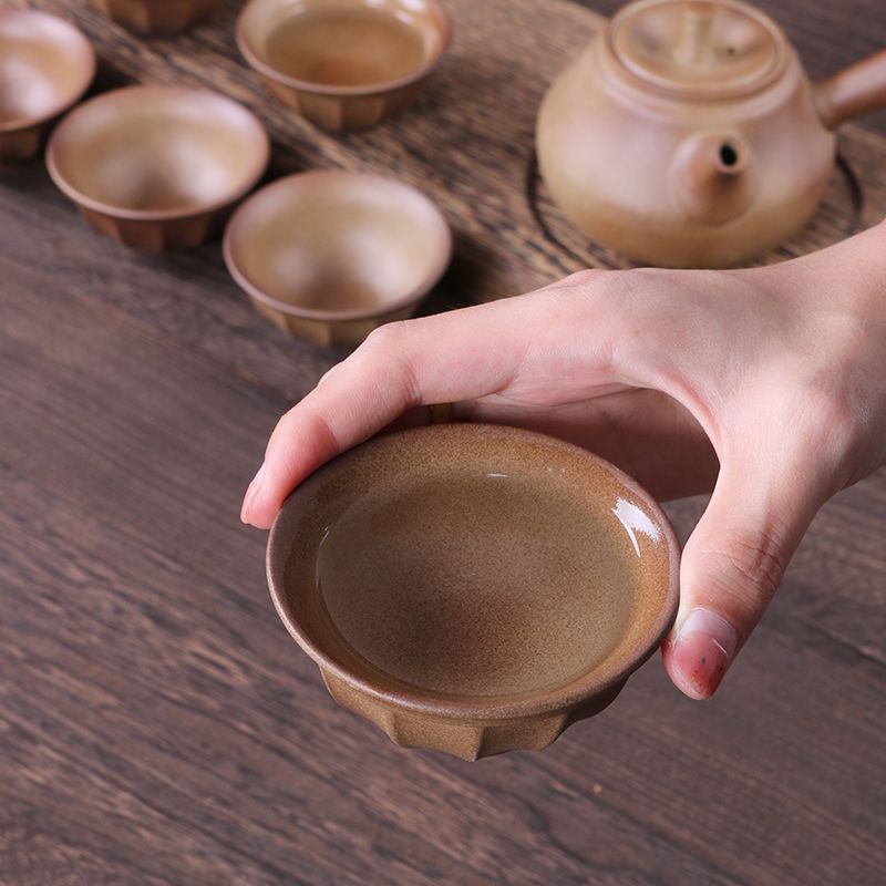 Bếp nấu chè củi đốt than củi ấm trà ấm trà ấm trà đồ pha gốm thô gia dụng ngoài trời đơn giản ấm trà chén trà