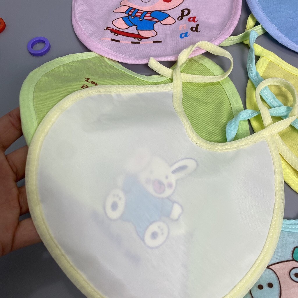 Yếm tròn buộc dây cotton cho bé sơ sinh