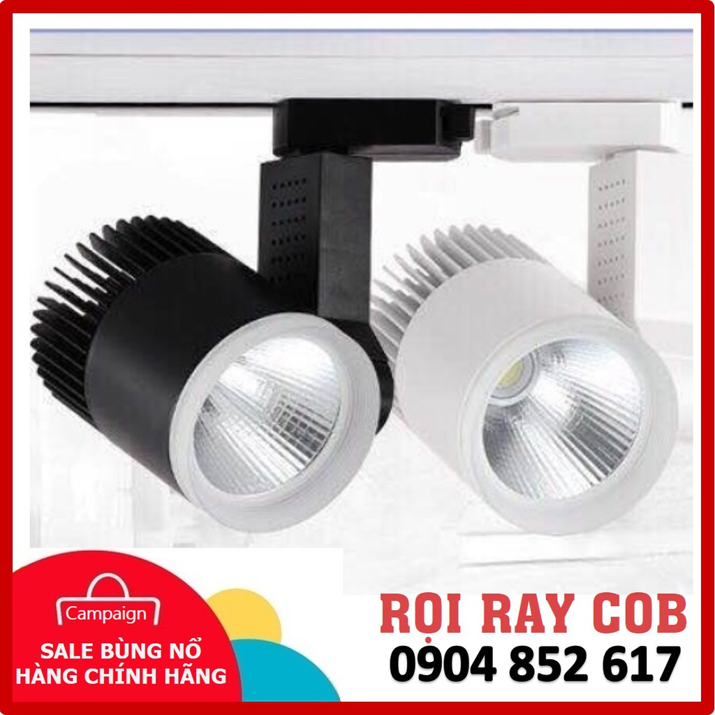 Đèn led rọi ray 7w 12w 20w 30w vỏ trắng đen, ánh sáng trắng vàng