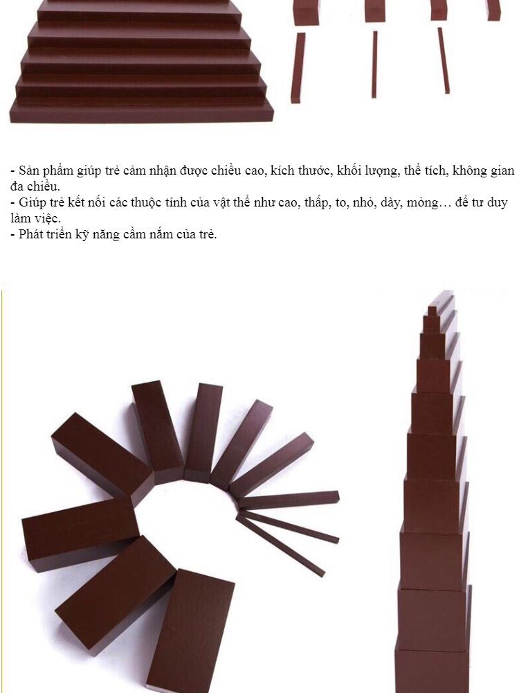 Thang nâu Montessori - Brown stair (Phiên bản tiêu chuẩn)