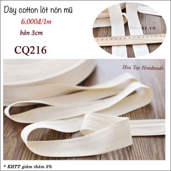 Dây cotton lót nón mũ