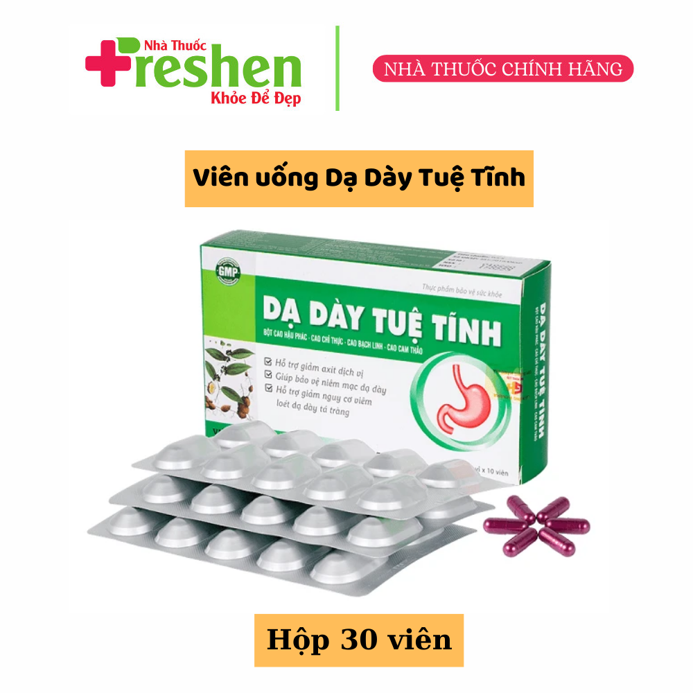 [HCM]DẠ DÀY TUỆ TĨNH giảm đau bao tử chống trào ngược dạ dày giảm đau loét tá tràng giảm khuẩn hp 30 viên