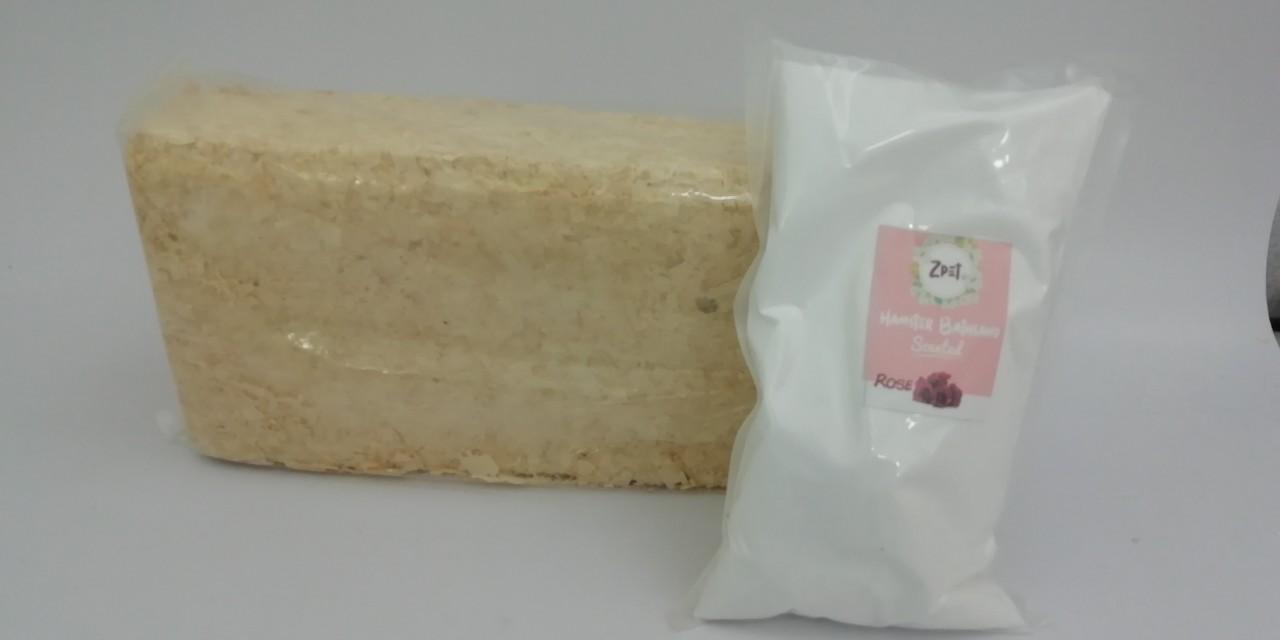 Combo mùn nén và cát tắm hamster