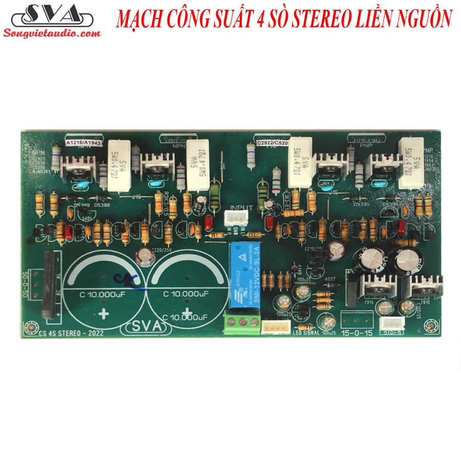 MẠCH CÔNG SUẤT 4 SÒ LIỀN NGUỒN STEREO (2 KÊNH) - 1 MẠCH