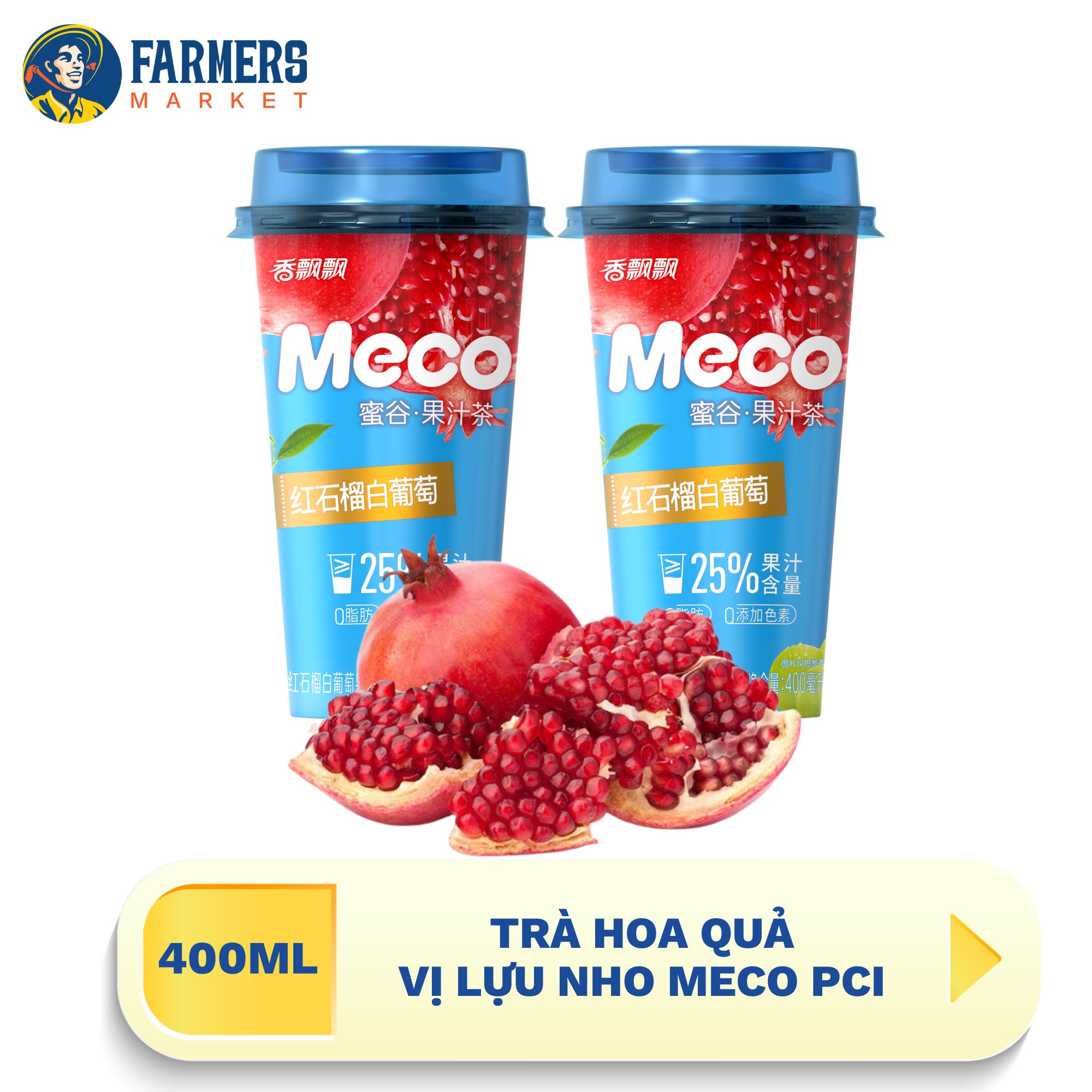Trà hoa quả meco vị lựu nho meco pci - 400ml/ly