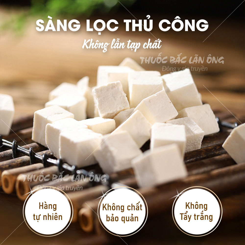 Bạch linh viên 500g, bạch phục linh, trắng, đẹp, không lẫn tạp chất - Lãn Ông