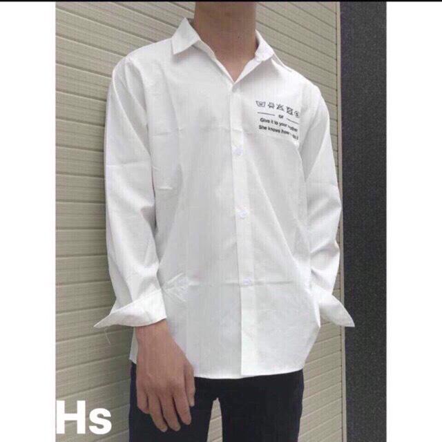 [HCM]Áo Sơ Mi In Kí Tự