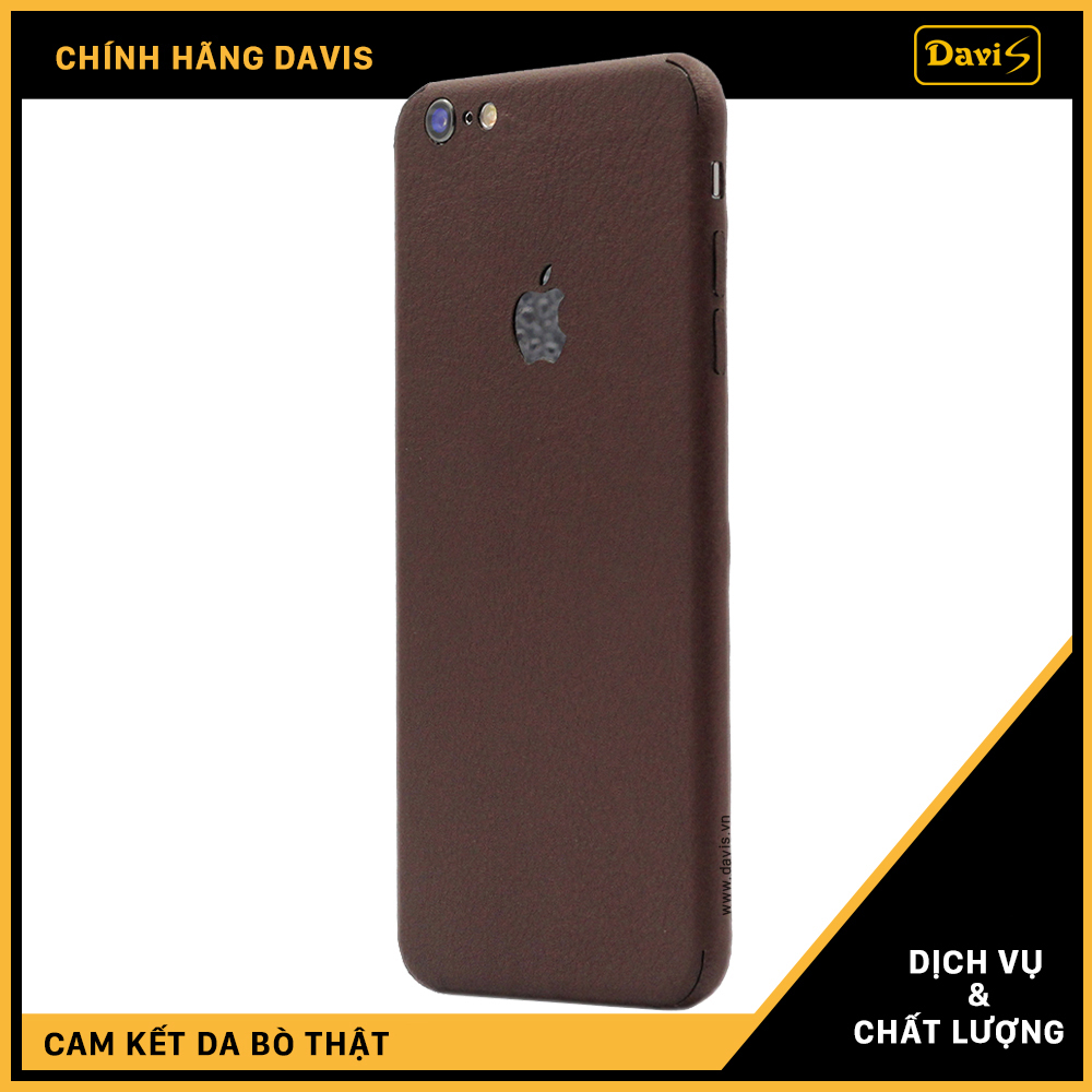 Dán da full viền iphone 6/6s Plus, làm từ da thật cao cấp - Chính hãng Davis
