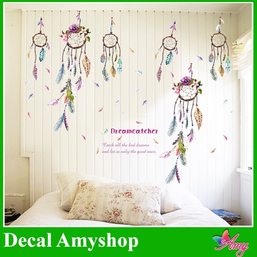 Decal Dán Tường Dreamcatcher - Decal Dán Trang Trí Phòng Ngủ Đẹp Dễ Thương Amyshop Tại Hcm