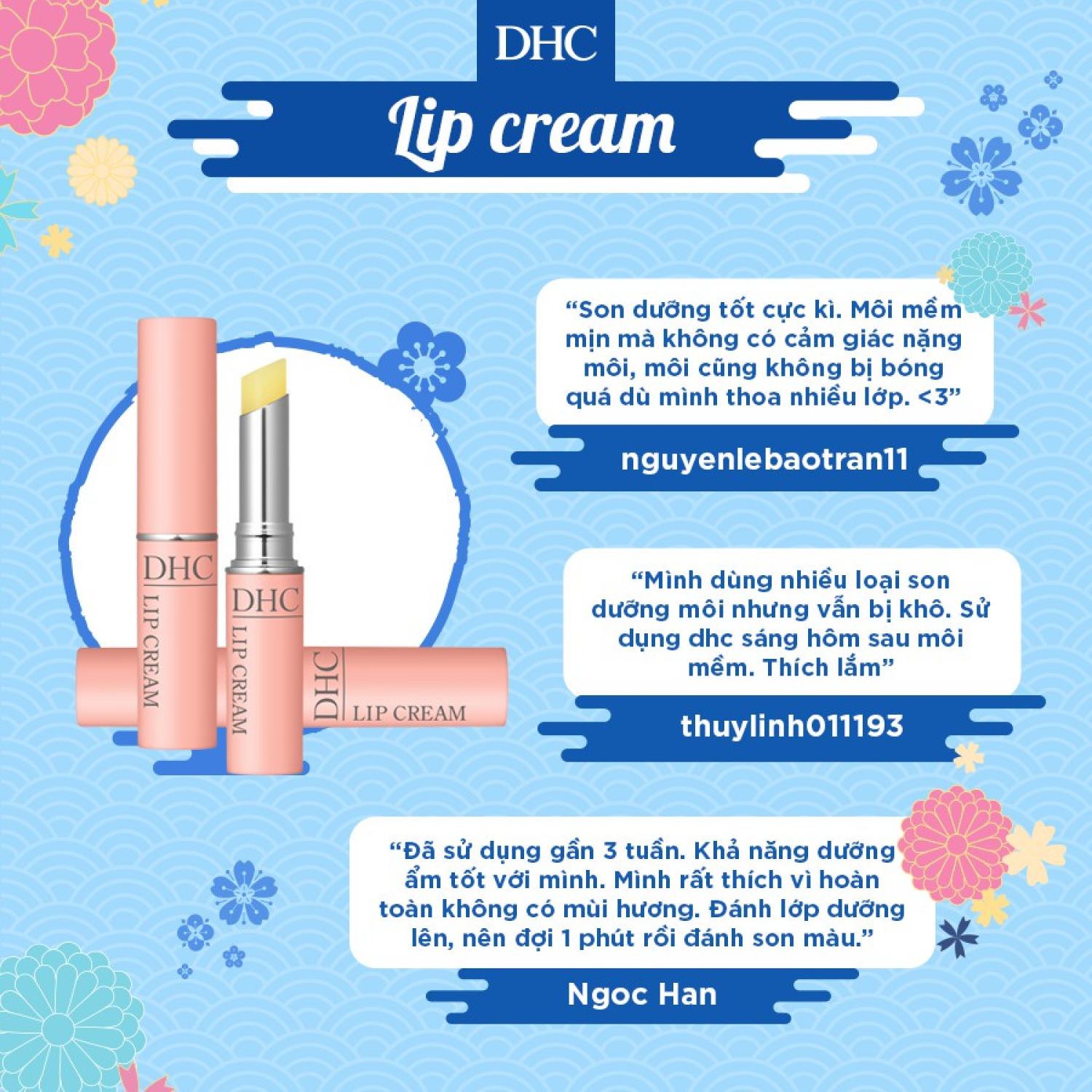 [Nhật Bản] Son dưỡng môi Nhật Bản DHC Lip Cream 1,5g