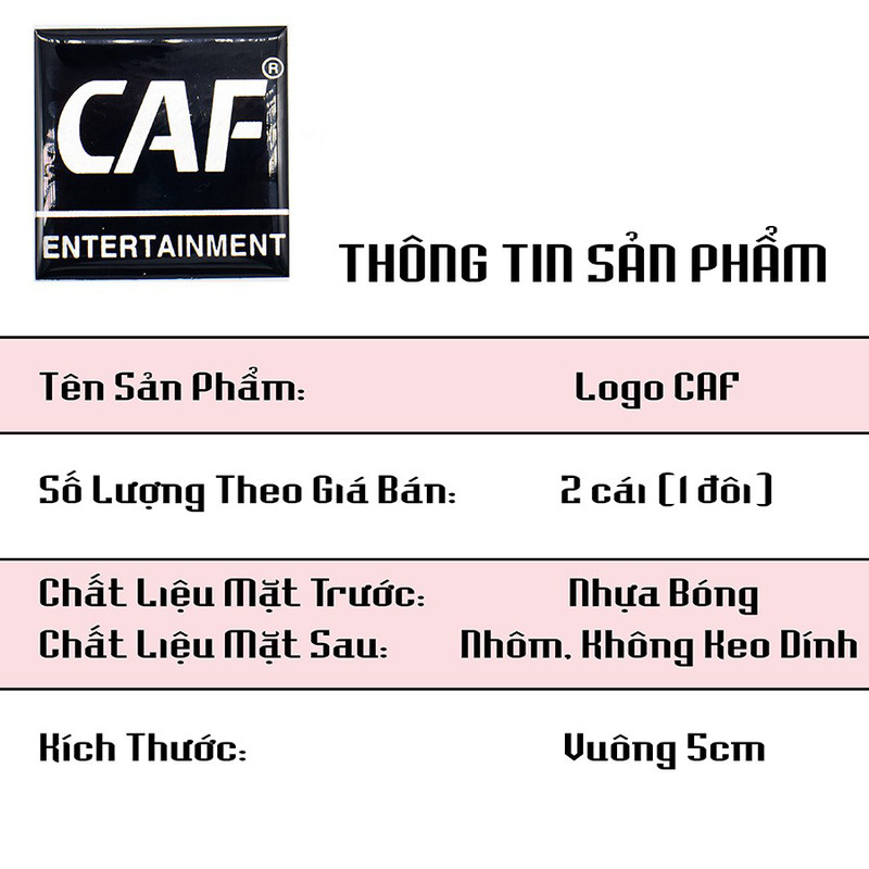 Tem loa CAF vuông 5x5cm ( giá 1 đôi 0