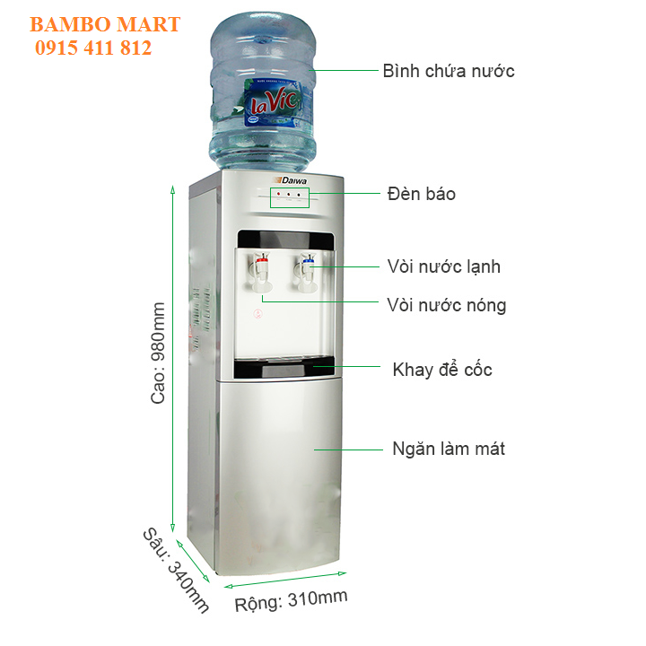 CÂY NƯỚC NÓNG LẠNH DAIWA YDG2 5BBA
