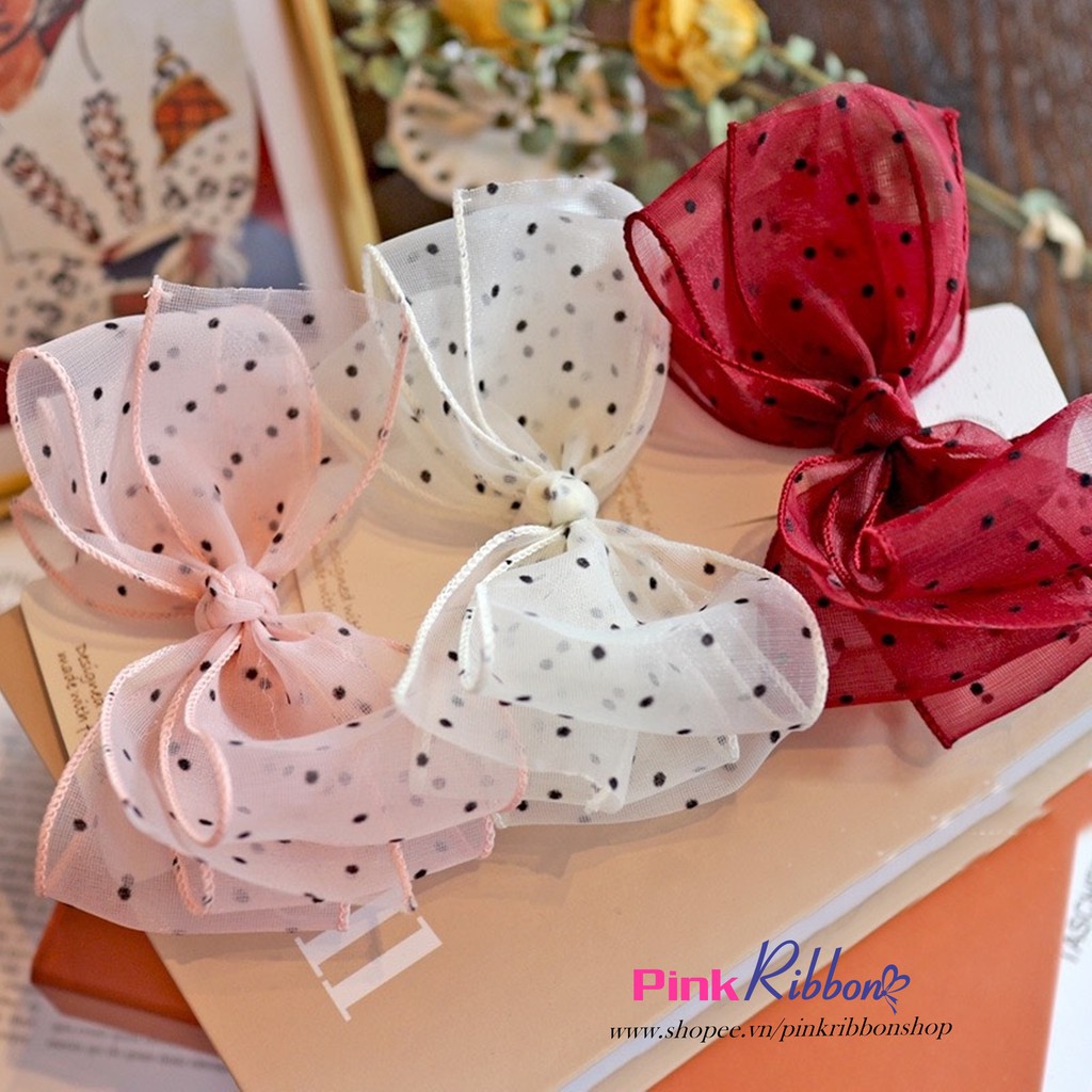 Voan viền bô đê chấm bi 5cm