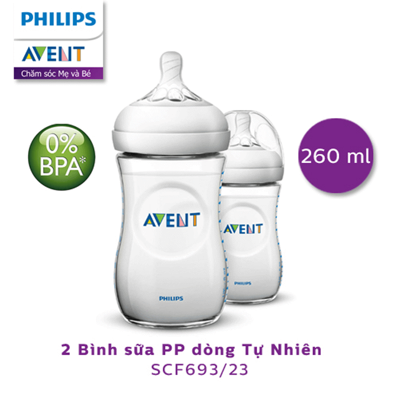Combo 3 bình sữa Philip Avent 125ml-260ml-330ml