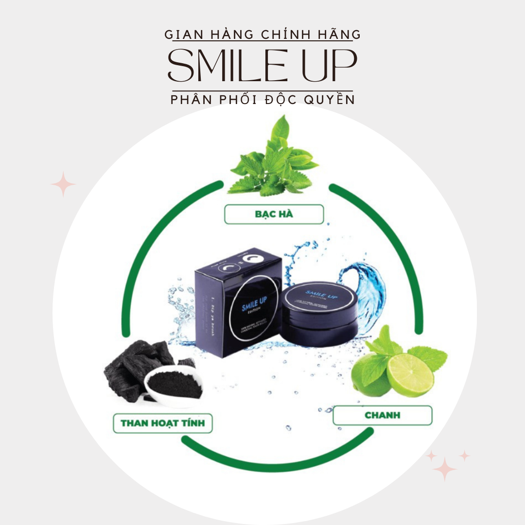 [HCM]Trắng răng than hoạt tính SMILE UP hủ 100g