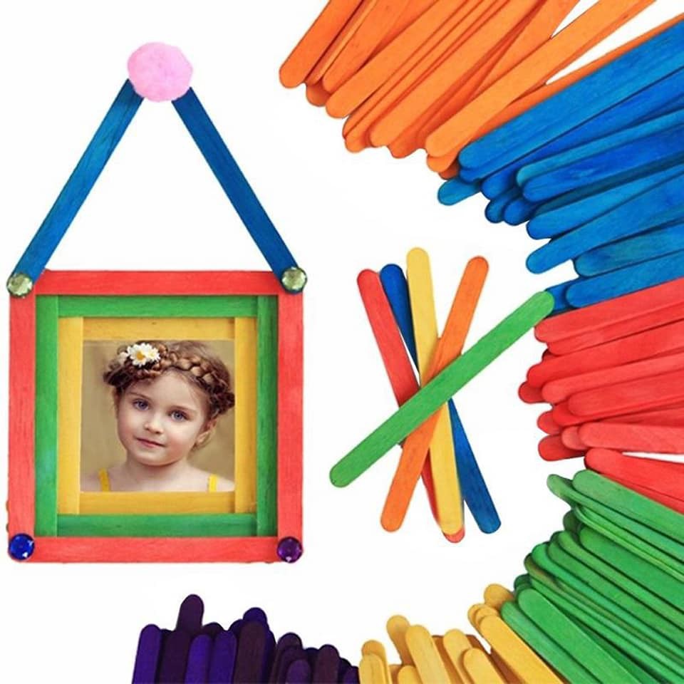 [Hoàn Tiền 10%]Que Kem Màu ( 50 Que ) - Que Đè Lưỡi - 15X2 Cm